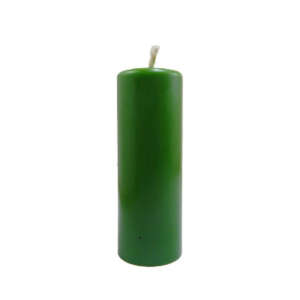 Зелена воскова свічка циліндр