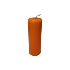 Оранжевая восковая свеча цидиндр