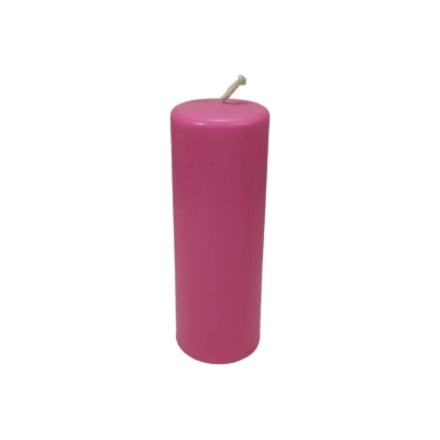 Розовая восковая свеча цилиндр