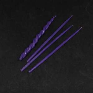 Фиолетовые маканые свечи 16 см
