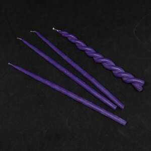 Фиолетовые маканые свечи 18 см