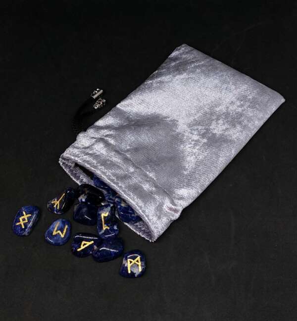 The pouch for Runes and Tarot Silver Velvet