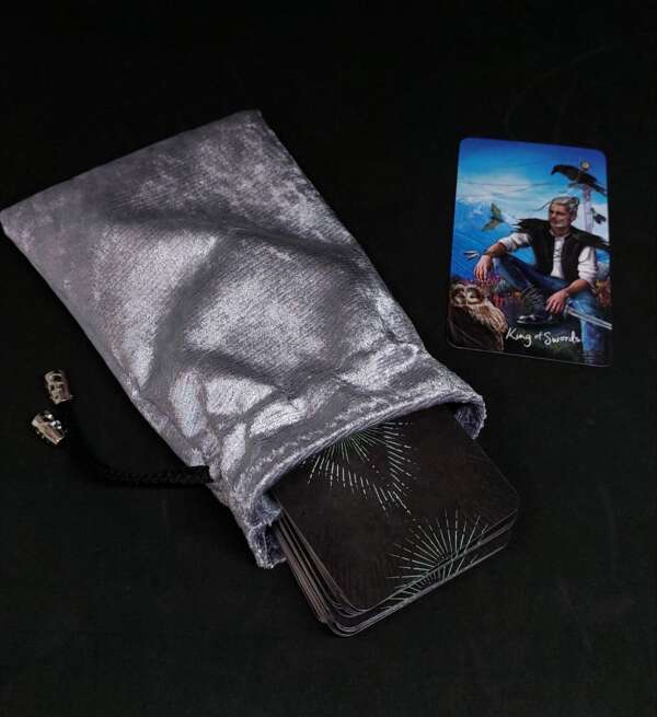 The pouch for Runes and Tarot Silver Velvet