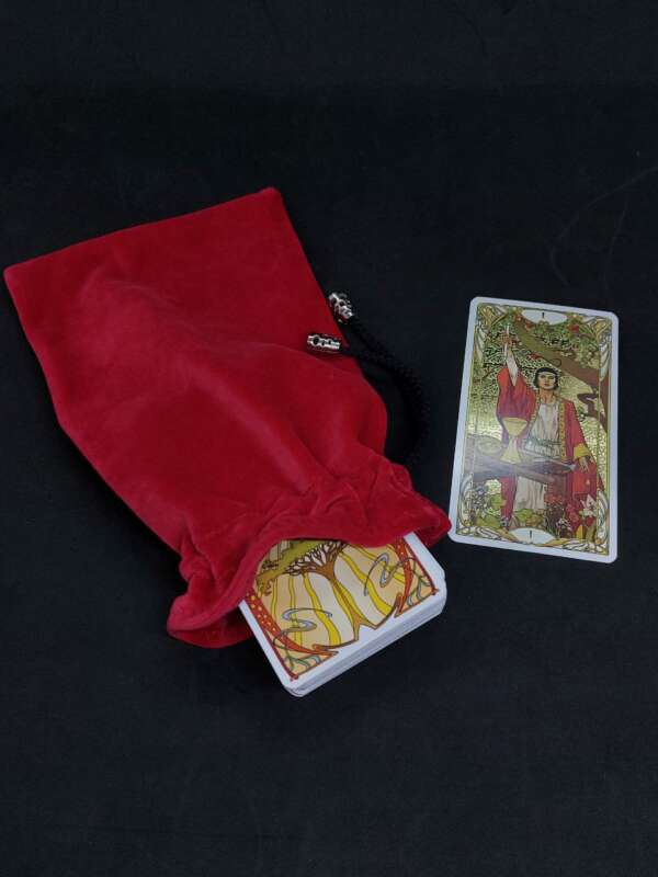 The pouch for Runes and Tarot Red Velvet