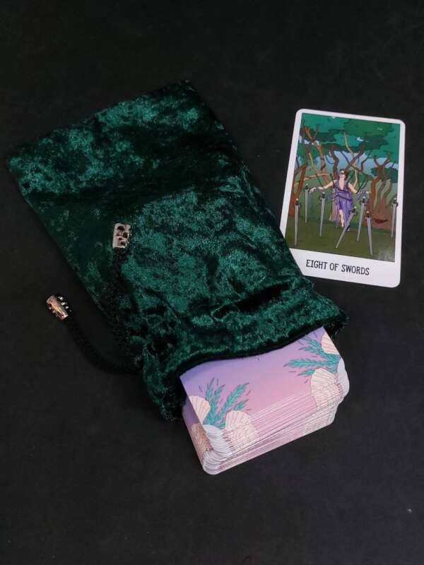 The pouch for Runes and Tarot Malachite Marble