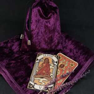 Cloth and Pouch for Runes and Tarot Royal Purple